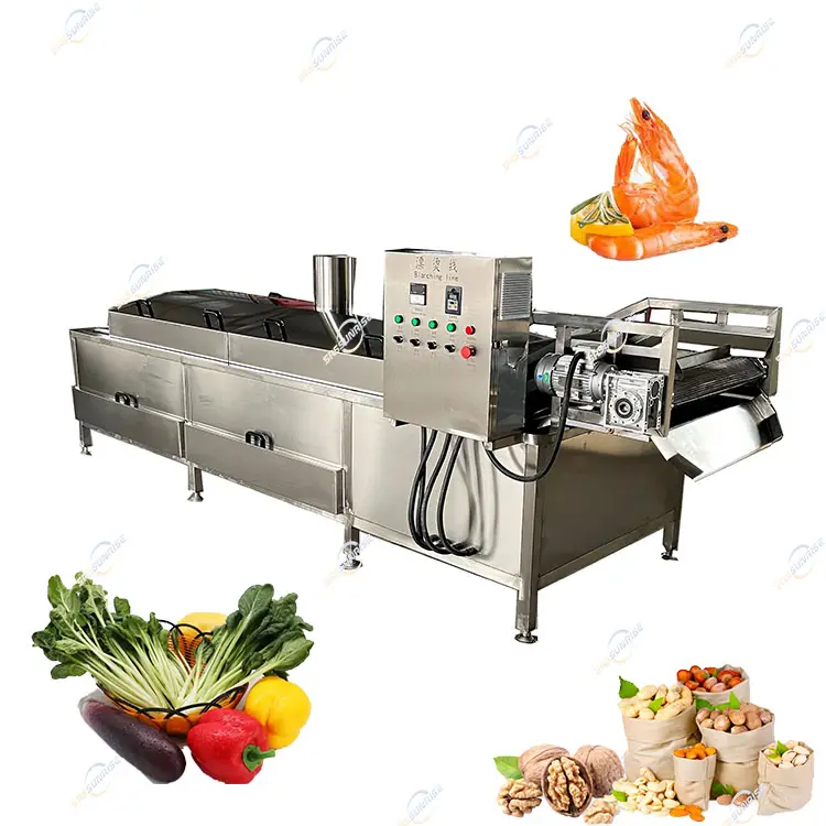 Fruit And Vegetable Continuous Blanching Machine Meat Octopus Broad Bean Broccoli Blancher