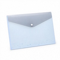 Pochette de rangement A4 personnalisée en PP dépoli avec bouton-pression, étanche, pour documents, fournitures de bureau et scolaires, OEM ODM, vente en gros