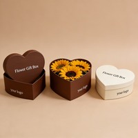 Boîte Cadeau Unique en Forme de Cœur pour Fleurs, Boîte en Papier Recyclable pour Chocolats et Bonbons, Populaire, Faible MOQ, Délicate Boîte à Bagues de Mariage