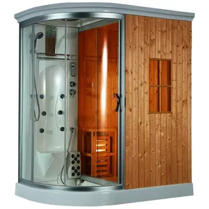 Dampf dusche Sauna Combos Tragbares Ozon 3 Personen Trocken Nassdampf Home Sauna Bad Holz zimmer Zum Verkauf