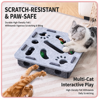Kotak Mainan Kucing Sistem Interlocking Tanpa Alat, Pemasangan Cepat, Perakitan Mudah, Dalam Kemasan Datar, Ringan, Portabel, Konstruksi Felt