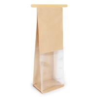 Sac d'emballage personnalisé pour boulangerie, sac à baguette en papier kraft avec fenêtre, résistant à la graisse, pour pain à la sourdough fait maison, vente en gros et usage commercial/détail