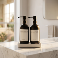 En gros, Distributeur de savon liquide pour les mains en verre de 16 oz avec pompe pulvérisatrice, pour hôtel, fixation murale