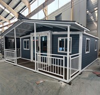 Maisons portables préfabriquées, étanches, modulaires, avec véranda couverte, extensibles, en conteneur, avec cuisine, villa, bureau à domicile, jardin