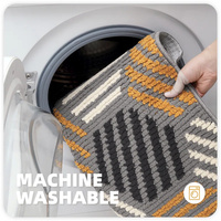 Tapis de porte doux gris antidérapant lavable en machine pour tapis de trappeur de saleté extérieur d'entrée de porte d'entrée
