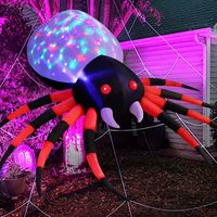 Araignée gonflable LED pour Halloween, 5 pieds, imperméable, en polyester durable, décoration extérieure, lumières LED, prix d'usine, portable
