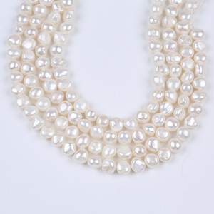 8-9mm Baroque Side Hole Two-Toned White <b>Freshwater</b> <b>Pearl</b> Natural Light <b>Pearl</b> for DIY Necklace <b>Bracelet</b> Handmade Material Loose - Product Image 3