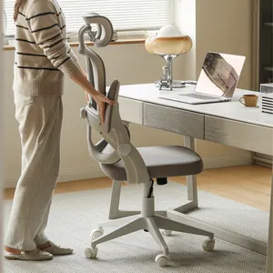 Cadeiras de malha com encosto alto ajustável para escritório, cadeira ergonômica de malha com apoio lombar ajustável para cabeça
