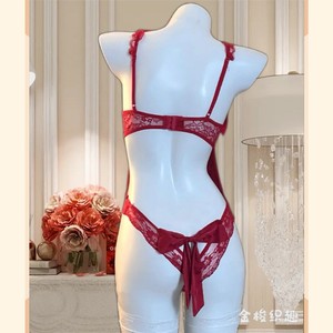 Lingerie sexy tissée Golden Shuttle, body push-up en dentelle douce à entrejambe ouvert, chemise de nuit transparente sexy 017 - Product Image 3