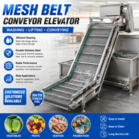 Convoyeur à bande inclinée en acier inoxydable pour la transformation alimentaire, machine de lavage et de transfert de légumes et de fruits