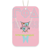 Désodorisant de voiture Gamma Phi Delta, promotionnel, vente en gros, sororité, logo personnalisé, désodorisant de voiture carré personnalisé