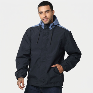 Custom Size Breathable <b>Zipper</b> Windbreaker <b>Jacket</b> for Men Casual Winter Outerwear Customizable Plain Dyed Design - Product Image 1