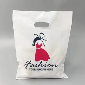 Borsa per la spesa in plastica fustellata personalizzata con Logo stampato su misura con manico