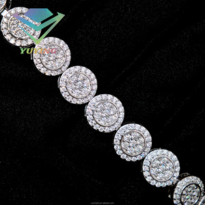 Pulsera redonda de moissanita VVS con baño de oro sobre plata de ley 925, certificada por GRA, unisex, para envío directo de fábrica. - Product Image 6