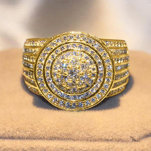 Anello con Diamante T0811 Placcato in Oro 22k, Taglio Brillante Rotondo, Diamanti Naturali, Unisex per Uso Quotidiano - Product Image 2