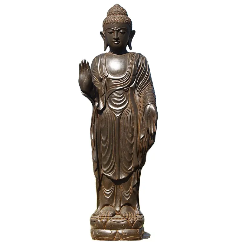 Grosir Patung Buddha Hindu Cor Perunggu Logam Patung Buddha Berdiri Kuningan
