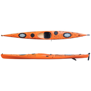 Kayak de voyage en plastique rotomoulé LLDPE de 17,6 pieds pour 1 personne, idéal pour la navigation en mer, le surf et le canoë à pédales - Product Image 1