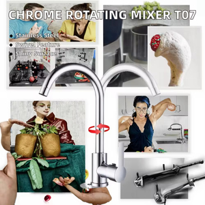 Robinet de cuisine moderne chromé à trou unique, robinets d'évier rotatifs montés sur le pont avec vanne en céramique, fonction robinet à eau - Product Image 2