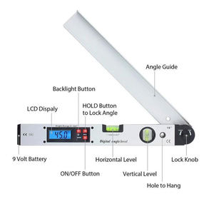 परिशुद्धता डिग्री बुलबुला स्तर डिजिटल चांदा कोण शासक चांदा के साथ डबल आत्मा स्तर के लिए इनक्लिनोमीटर - Product Image 1