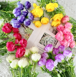 36cm all'ingrosso della fabbrica a coda di vento rosa artificiale decorazione di fiori per interni all'aperto colore luminoso di strada san valentino - Product Image 3