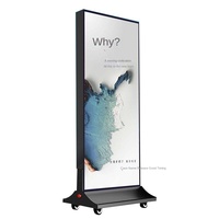 Doppelseitiger Aluminium-LED-Werbeleuchtkasten für den Außenbereich mit gehärtetem Glas, mobilem Leuchtdisplay und Bodenrädern – Großhandel
