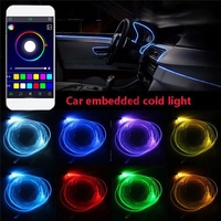 Lumière ambiante pour voiture ADT avec allume-cigare USB, rétroéclairage, contrôle de la musique par application, lampe d'ambiance décorative intérieure RGB