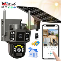 Caméra solaire Wistino 24/7 avec carte SIM 4G pour la surveillance des villages et des places publiques, batterie haute capacité, longue autonomie