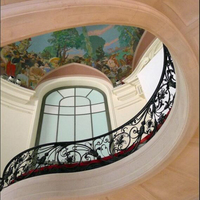 Rampe d'escalier en fer forgé sur mesure, anti-corrosion et anti-rouille, pour balcon, terrasse, escalier extérieur, design moderne, facile à installer