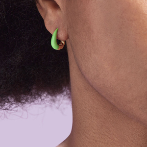 Pendientes de Aro en Forma de U de Plata de Ley S925 Multicolor CANNER, Pendientes de Esmalte de Verano con Diseño de Croissant Trenzado - Product Image 5