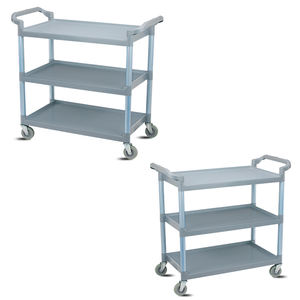 Troli plastik tiga lapisan, troli kecil tiga lapisan minuman komersial untuk dapur katering bus - Product Image 3