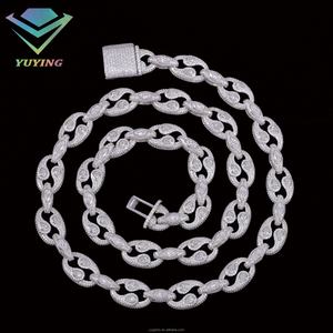 สร้อยคอฮิปฮอปแบบใหม่ ประดับเพชรโมอิสซาไนต์ VVS ขนาด 12 มม. สร้อยเงินแท้ 925 สไตล์แร็ปเปอร์ สร้อยคิวบาลิงค์ประดับเพชรโมอิสซาไนต์ VVS - Product Image 5