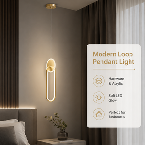 Lámpara colgante LED tricolor moderna con acabado dorado metálico, altura ajustable, decoración interior para dormitorio, comedor - Product Image 2