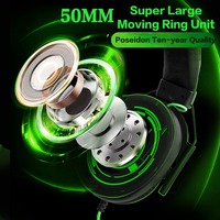 Casque Stéréo de Jeu Filaire H21 Haute Qualité Supra-Auriculaire et Circum-Auriculaire en Cuir Dynamique avec Codecs AAC pour DJs et Joueurs