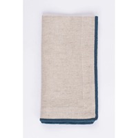 Serviettes de table en coton pur naturel, bordure colorée brodée, ourlet festonné, lavées à la main, écologiques, durables, modernes, carrées 40x40cm