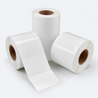 Rouleau d'étiquettes autocollantes en papier couché pour codes-barres, codes QR, expédition, logistique, transfert thermique, vente en gros