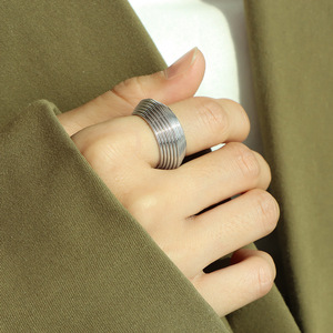 Geometric <b>Ring</b> 18K Gold Plated Multiple Stripes Unisex Fashion Jewelry Party Wear - Product Image 4