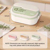 Leicht zu Reinigende Edelstahl-Lunchbox 1000ml Mit Silikon-Auslaufsicherungsring Klappbarer Griff Lebensmittelechtes PP Besteck-Set für die Arbeit