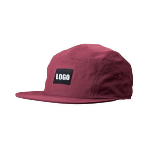 Chapeau de camp respirant à séchage rapide en nylon léger à 5 panneaux avec logo de patch tissé personnalisé taille réglable pour hommes femmes - Product Image 6