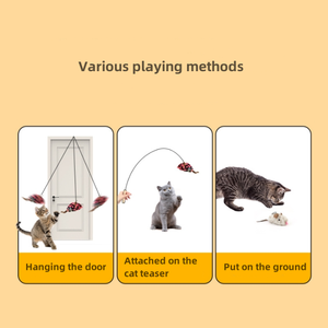 لعبة القط الفأر القطيفة محاكاة الصوت دعابة القط لعبة الترفيه الذاتي مهدئ - Product Image 4