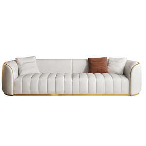 Luxury Elegant Design Stainless Steel Living Room Velvet White American Style Sofa Set <strong>Furniture</strong> - Product Image 1