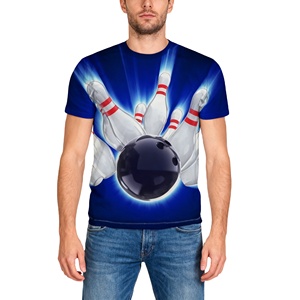 Fitspi verano 3D impreso camiseta <span class=keywords><strong>para</strong></span> hombre patrón de bolos camisa de manga corta <span class=keywords><strong>parejas</strong></span> ropa deportiva uniforme de béisbol - Product Image 1