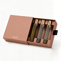 Caja de Embalaje Personalizada para Colección de Perfumes con Logotipo en Lámina Dorada, Viales de Muestra de Perfume de Vidrio Transparente de 2ml, 3ml, 5ml y 10ml con Tapa