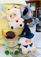 En gros, figurines en peluche et vinyle mignonnes, breloques de sac, série de personnages animaux Nezha et Loup-garou assortis, pour boutiques de cadeaux et cadeaux de fête