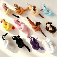Mini jouet en peluche torsadé en coton PP doux, motif animal à long cou, tendance, pour décoration de sac et porte-clés, en promotion