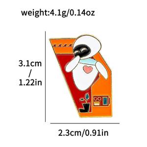 En gros, épingles en métal à motif de <span class=keywords><strong>film</strong></span>, broches mignonnes de dessin animé, épingles en émail souple avec design <span class=keywords><strong>robot</strong></span>, personnages du <span class=keywords><strong>film</strong></span> Wall-E et <span class=keywords><strong>EVA</strong></span>, pour Noël - Product Image 6