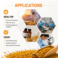 Séchoir rotatif pour pollen d'abeille avec 10 couches de plateaux en acier inoxydable 304 de qualité alimentaire, vitesse de rotation de 6R/min, machine de séchage pour apiculture
