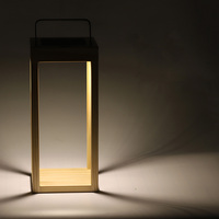 Lampes suspendues solaires pour jardin extérieur, éclairage au sol pour cour, éclairage de chemin LED, installation facile, cadre en bois, style nature