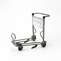 Carrito de Carga de Tres Ruedas para Aeropuerto, Plataforma de Acero Inoxidable, Carro de Equipaje, Fabricante OEM, Venta al Por Mayor Pingfang