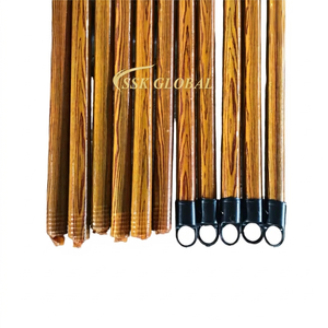 PVC Coated Wooden Handle Basic Broom with Plastic <b>Broomstick</b> Flagged Bristle & Easy Cleaning for Home Use - Product Image 1