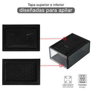 Wendy Set 4 Organizadores Plegables Premium Negros para Zapatillas, Estante Funcional de Plástico para Zapatos para Puerta de Baño o Armario Individual - Product Image 3